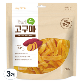 굿데이 조이펫 강아지 리얼 순 건조간식, 고구마, 600g, 3개