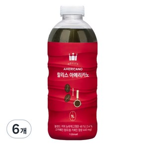 할리스 아메리카노, 1L, 6개