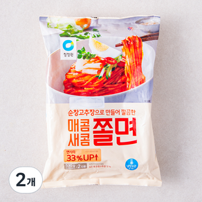 청정원 매콤새콤 쫄면 2인분, 530g, 2개