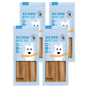 잇츄 츄잇 한우껌 점보 중대형견용 덴탈껌, 플레인, 90g, 4개