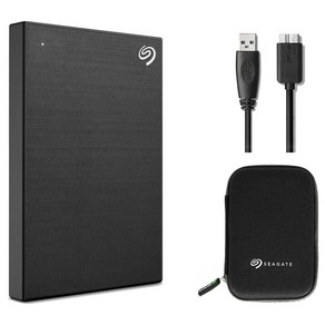 씨게이트 One Touch HDD 외장하드 데이터복구+암호화 기능+파우치+USB케이블 STKY2000400, 2TB, 블랙