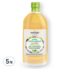 발베로 유기농 애플 사이다 비네거 허니, 500ml, 5개