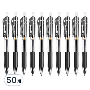 바코젤 부드러운 젤 잉크펜 0.5mm, 블랙, 50개