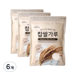 성진 찹쌀 가루, 400g, 6개