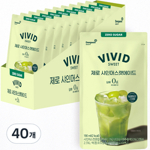 비비드스위트 제로 샤인머스캣 에이드, 190ml, 40개