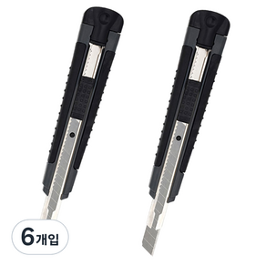 피스코리아 고급 커터칼 블랙 대, 6개입