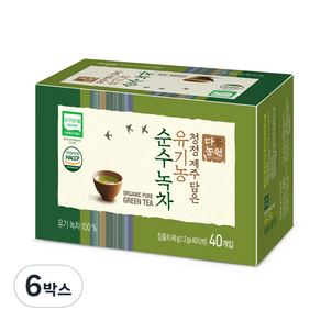 다농원 유기농순수녹차, 1.2g, 40개입, 6개