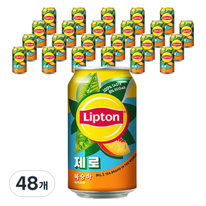 립톤 제로 복숭아 아이스티, 48개, 355ml