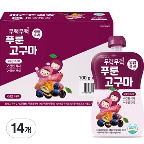 이유케어스 무럭무럭 과일퓨레, 푸룬고구마, 100g, 14개