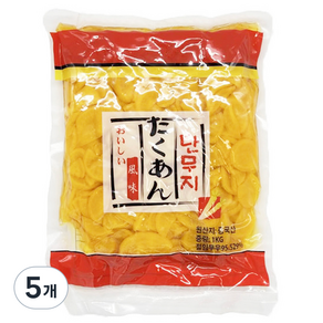 토호식품 단무지 슬라이스, 1kg, 5개