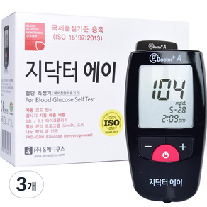 지닥터에이 개인용 체외 혈당측정기, 1개입, 3개