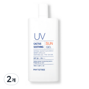 피토트리 선인장 수딩 아쿠아 선젤 SPF50+ PA+++, 100ml, 2개