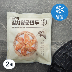 창화당 납작 김치 왕군만두 (냉동), 500g, 2개