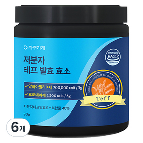 자주가게 곡물 분말 저분자 테프 발효 효소, 6개, 90g