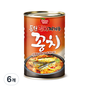 동원 김치찌개용 꽁치 통조림, 300g, 6개