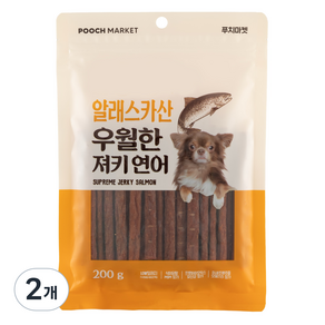 푸치마켓 강아지 우월한 져키 연어맛, 2개, 200g