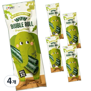 kokii 와우 더블롤 김스낵 오리지널 5p, 25g, 4개