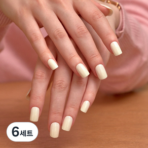 뮤즈마크 리유저블 네일팁 36p 세트 레귤러 스퀘어, 6개, 버터