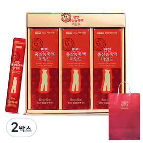 천제명홍삼 편한 홍삼농축액 마일드 스틱형 + 쇼핑백, 30회분, 300ml, 2박스