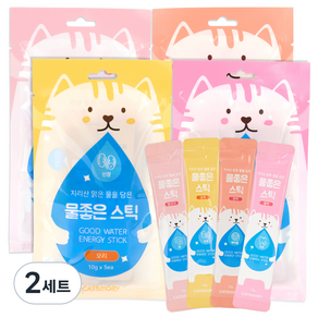 캣츠모리 고양이 물좋은 스틱 간식 4종 x 10g x 5p 세트, 닭고기, 연어, 참치, 오리, 2세트