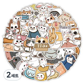 데일리조이 귀여운 동물 다이어리 다꾸 팬시 스티커 60종 세트, 선택5, 2세트
