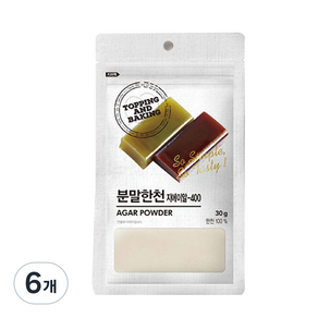 큐원 홈베이킹 분말한천, 30g, 6개