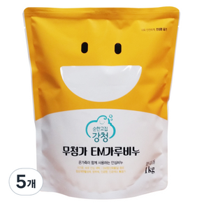 순한고집강청 무첨가 EM 세탁용 가루비누, 1kg, 5개