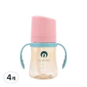 릴팡 티어제로 슈퍼소프트 양손 PPSU 빨대컵 200ml, 4개, 샤인핑크