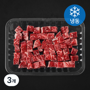 미국산 소고기 부채살 사각큐브 (냉동), 3개, 500g