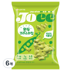 JOEE 완두 크리스피칩, 52g, 6개