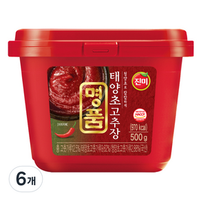 진미 명품 태양초 고추장, 500g, 6개