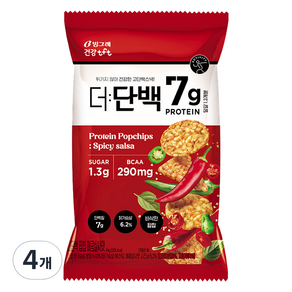 더단백 빙그레 건강tft 팝칩 매콤살사맛, 4개, 44g