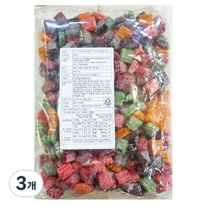 미니꼬 대용량 멀티컬러 사우어 브릭 비건젤리, 2kg, 3개