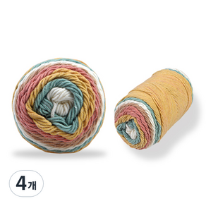 미소털실 레인보우 케이크 뜨개실 볼 100g, 24 핑크베이지믹스, 4개
