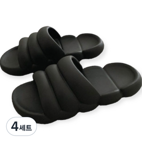 프랑온드 마카롱 슬리퍼 좌우세트, 블랙, 4세트