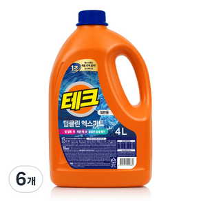 테크 딥클린 엑스퍼트 액상세제 본품, 4L, 6개