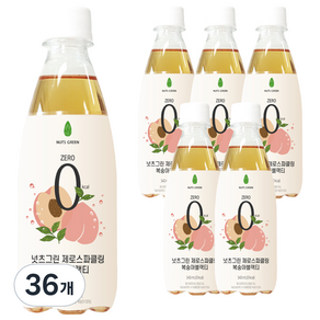 넛츠그린 제로스파클링 복숭아블랙티, 350ml, 36개