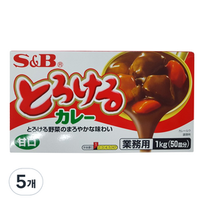 에스비 토로케루 카레 소스믹스 순한맛, 1kg, 5개