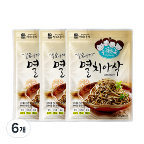 맛있는풍경 칼슘이 풍부한 멸치아삭, 20g, 6개