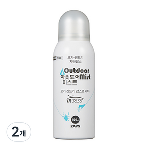 잡스 아웃도어 미스트 해충기피 스프레이, 100ml, 2개