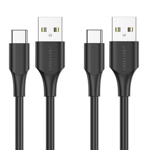 벤션 USB C타입 고속충전 케이블 CTH, 블랙, 2개, 1.5m