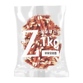 이수펫 제트 강아지 대용량 수제간식, 우유 + 오리껌 혼합맛, 1kg, 1개