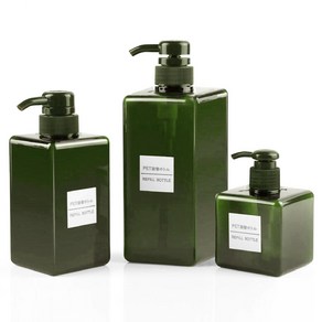 모나코올리브 호텔식 모던 샴푸 린스 세제 리필 용기 그린 250ml + 450ml + 650ml, 1세트