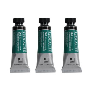 신한 전문가 과슈 물감 튜브 A Seies 62 퍼머넌트 그린 딥 3개입, 15ml, 1색