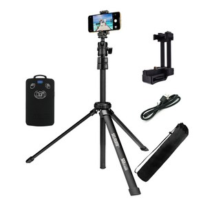 셀루미 휴대폰 DSLR 전문가용 무선 블루투스 삼각대 풀세트 매트블랙 130cm, SEL-VCT1500G, 1개