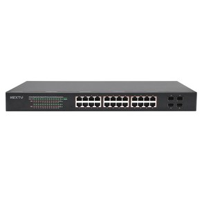 넥스트유 기가 24포트 PoE플러스 4SFP 400W 스위칭허브, NEXT-POE2444-SFP, 1개