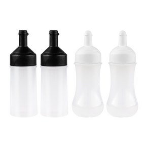 인블룸 스퀴즈 오일 드래싱 소스통 블랙 250ml 2p + 다용도 소스통 화이트 350ml 2p 세트, 1세트