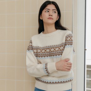 엽페 여성용 JACQUARD WOOL KNIT