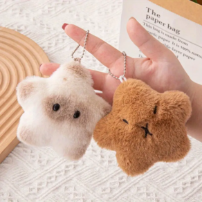 알럽하우스 별 키링 인형 샴고양이 + 카피바라 세트, 8cm, 화이트(샴고양이), 브라운(카피바라), 1세트