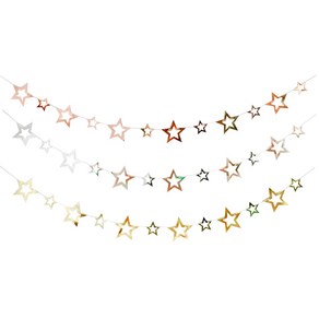 리빙다 스타 파티 가랜드, 로즈골드, 실버, 골드, 3개